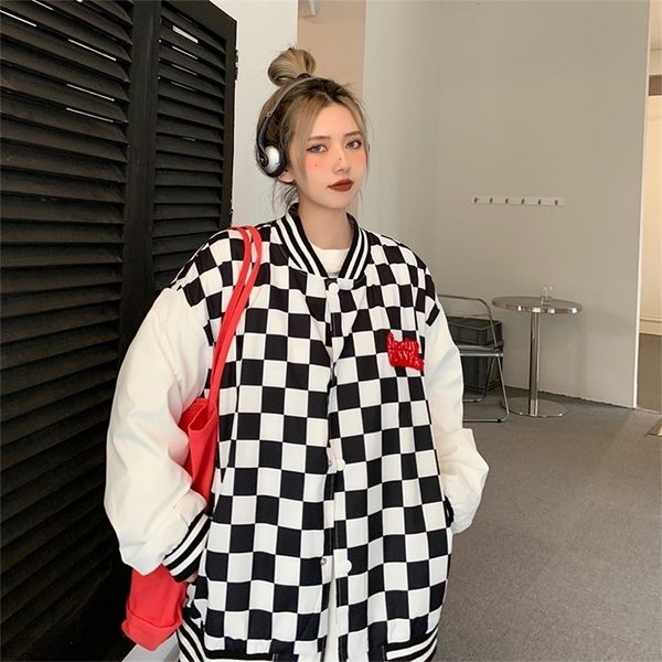 womens jackets women check print jacket stand collar singlebreasted oversize plaid coats korean style harajuku loose baseball jackets 220905, Black;brown
womens jackets women check print jacket stand collar singlebreasted oversize plaid coats korean style harajuku loose baseball jackets 220905, Black;brown
