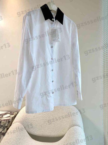 blouses for womens white cotton designer blouse fashion brand contrast velvet panel lapel casual shirt shirts luxury women clothing 0912
blouses for womens white cotton designer blouse fashion brand contrast velvet panel lapel casual shirt shirts luxury women clothing 0912