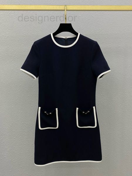 casual dresses designer stitched pockets gold v-shaped dark blue short sleeve dress elegant temperament contrast color wrapped round neck sk, Black;gray
casual dresses designer stitched pockets gold v-shaped dark blue short sleeve dress elegant temperament contrast color wrapped round neck sk, Black;gray