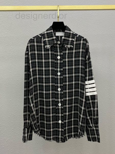 women's blouses & shirts designer tb new tassel plaid lapel long sleeve shirt classic versatile college style loose 22 autumn, White
women's blouses & shirts designer tb new tassel plaid lapel long sleeve shirt classic versatile college style loose 22 autumn, White
