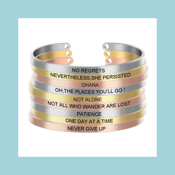 bangle fashion stainless steel bracelets for women diy laser engraving english letters never give up bangle bracelet christm lulubaby dh2mu, Black
bangle fashion stainless steel bracelets for women diy laser engraving english letters never give up bangle bracelet christm lulubaby dh2mu, Black