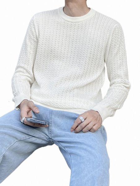 men's sweaters men solid round neck sweater 2022 new j7fw#, White;black