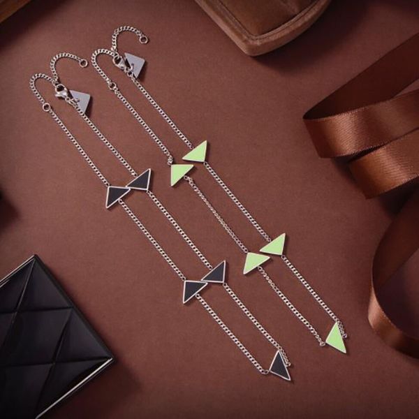 enamel strings necklaces bracelet for women luxury designer jewelry 925 silver chain necklace green triangle pendant party gift earrings ban, Black
enamel strings necklaces bracelet for women luxury designer jewelry 925 silver chain necklace green triangle pendant party gift earrings ban, Black
