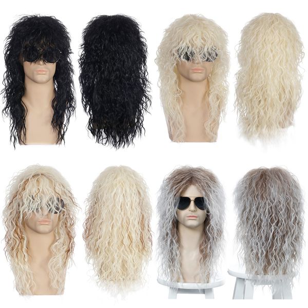 wig rock heavy metal party halloween wig long curly hair chemical fiber false headband man, Black
wig rock heavy metal party halloween wig long curly hair chemical fiber false headband man, Black
