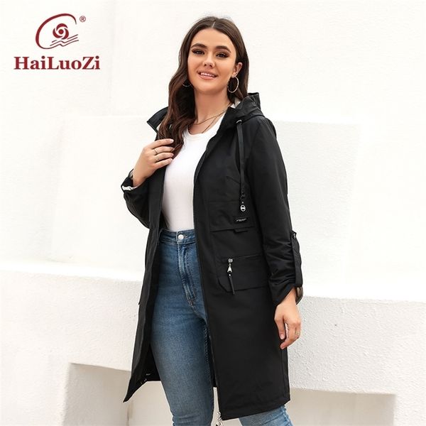 womens jackets hailuozi spring autumn hood zipper windbreaker womens midlength trench coat plus size female big pockets outerwear 9663 22090, Black;brown
womens jackets hailuozi spring autumn hood zipper windbreaker womens midlength trench coat plus size female big pockets outerwear 9663 22090, Black;brown