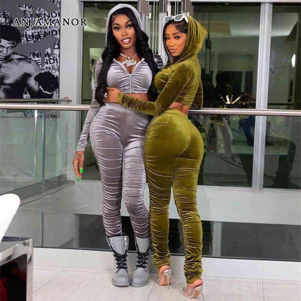 women's two piece pants anjamanor streetwear sports tracksuit velour zip up cropped hoodie jacket stacked sweatpants two piece set wome, White
women's two piece pants anjamanor streetwear sports tracksuit velour zip up cropped hoodie jacket stacked sweatpants two piece set wome, White