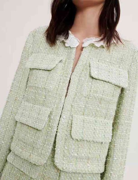 women's jackets french single m spring and summer tweed ruffle collar small fragrance short set, Black;brown
women's jackets french single m spring and summer tweed ruffle collar small fragrance short set, Black;brown