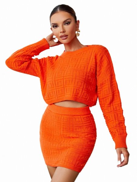 women's sweaters glamaker neon-orange drop shoulder textured knit sweater & knit skirt o8rz#, White;black
women's sweaters glamaker neon-orange drop shoulder textured knit sweater & knit skirt o8rz#, White;black