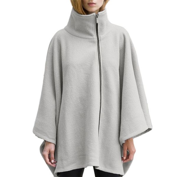 women s jackets capes ponchos high neck bat sleeve zipper causal jacket celmia winter loose vintage cloaks female ld2257 220905, Black;brown
women s jackets capes ponchos high neck bat sleeve zipper causal jacket celmia winter loose vintage cloaks female ld2257 220905, Black;brown