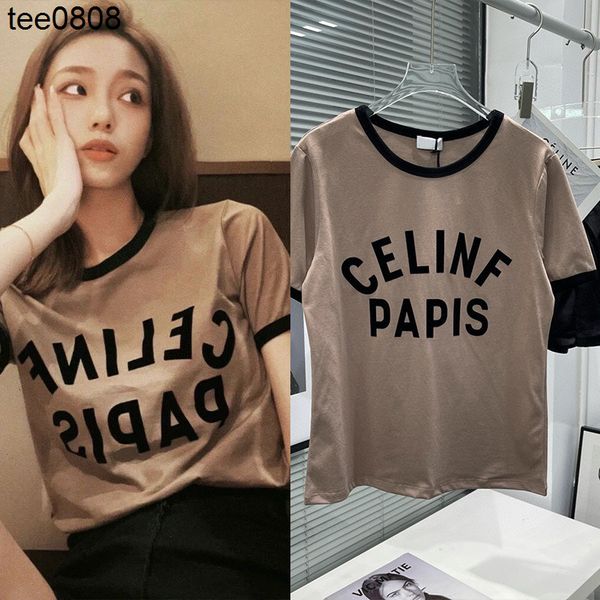2022 tee summer celinss home color letter flocking printed cotton t-shirt loose breathable versatile short sleeve, White
2022 tee summer celinss home color letter flocking printed cotton t-shirt loose breathable versatile short sleeve, White