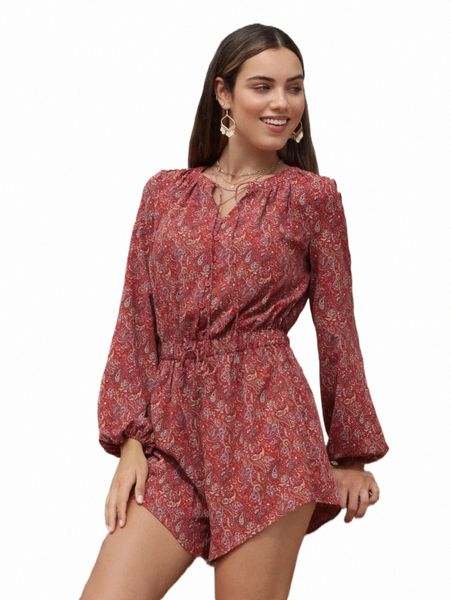 women's jumpsuits & rompers paisley print lantern sleeve drawstring waist romper 15bz#, Black;white
women's jumpsuits & rompers paisley print lantern sleeve drawstring waist romper 15bz#, Black;white