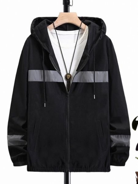 men's jackets men reflective panel drawstring hooded jacket without tee w3lp#, Black;brown
men's jackets men reflective panel drawstring hooded jacket without tee w3lp#, Black;brown