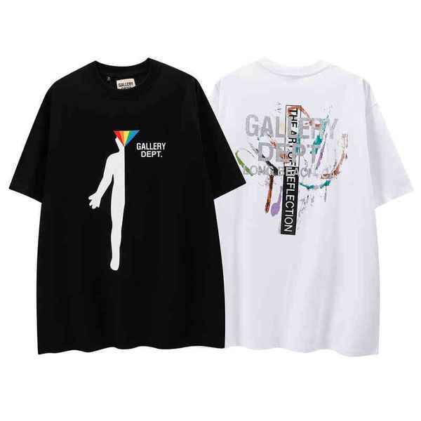 t shirts dept mens designer galleryes casual 2022 rainbow print round neck short sleeve trendy hip pop high street oversize shirts, White;black
t shirts dept mens designer galleryes casual 2022 rainbow print round neck short sleeve trendy hip pop high street oversize shirts, White;black