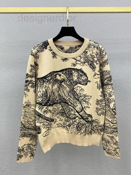 women's sweaters designer 22 early autumn new heavy industry jungle tiger jacquard round neck long sleeve sweater loose pullover versat, White;black
women's sweaters designer 22 early autumn new heavy industry jungle tiger jacquard round neck long sleeve sweater loose pullover versat, White;black