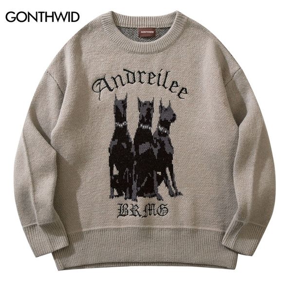 men's sweaters men vintage sweater y2k streetwear hip hop vintage knitted doberman dog sweaters autumn harajuku fashion retro casual sw, White;black
men's sweaters men vintage sweater y2k streetwear hip hop vintage knitted doberman dog sweaters autumn harajuku fashion retro casual sw, White;black