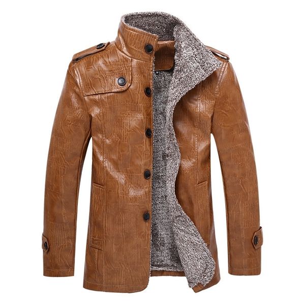 men's leather faux winter jacket and fur plus velvet pu male large size mens solid color slim coat 220905, Black
men's leather faux winter jacket and fur plus velvet pu male large size mens solid color slim coat 220905, Black