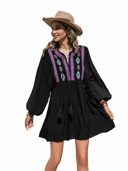 casual dresses rusttydustty floral embroidery tassel tie neck lantern sleeve smock dress r2xz#, Black;gray
casual dresses rusttydustty floral embroidery tassel tie neck lantern sleeve smock dress r2xz#, Black;gray