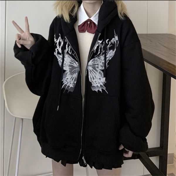 women's hoodies sweatshirts y2k harajuku hoodies women autumn winter hip hop zipper butterfly aesthetic hooded sweatshirt female goth p, Black
women's hoodies sweatshirts y2k harajuku hoodies women autumn winter hip hop zipper butterfly aesthetic hooded sweatshirt female goth p, Black