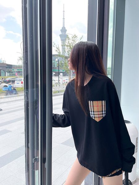 women's hoodies & sweatshirts 2022 fashion women's wear european and american lattice splicing long sleeve hoodless round neck t-s, Black
women's hoodies & sweatshirts 2022 fashion women's wear european and american lattice splicing long sleeve hoodless round neck t-s, Black