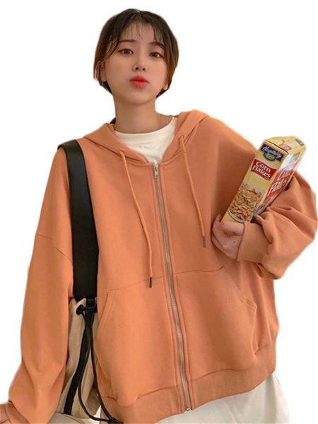women s jackets orange jacket female ins autumn korean version all match zipper hooded long sleeved solid color coat lr2431 220905, Black;brown
women s jackets orange jacket female ins autumn korean version all match zipper hooded long sleeved solid color coat lr2431 220905, Black;brown