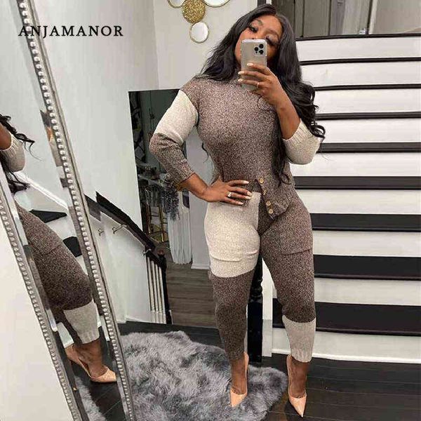 women's two piece pants anjamanor fashion colorblock knitted sweater pants set winter clothes women loungewear cozy two piece matching, White
women's two piece pants anjamanor fashion colorblock knitted sweater pants set winter clothes women loungewear cozy two piece matching, White