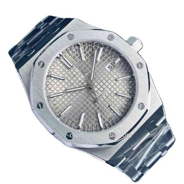 luxury oak watch for men automatic mechanical movement grey dial series mens waterproof 15400 stainless steel es, Slivery;brown
luxury oak watch for men automatic mechanical movement grey dial series mens waterproof 15400 stainless steel es, Slivery;brown