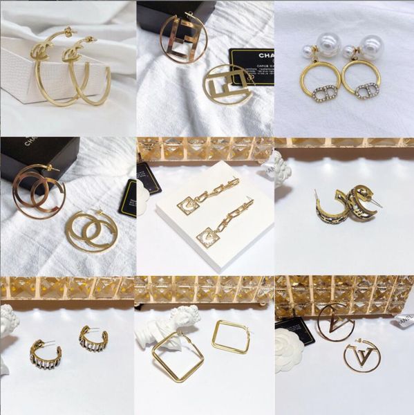 luxury brand designers letters stud clip chain fashion 18k gold plated geometric famous women crystal rhinestone double pearl earring weddin, Golden;silver
luxury brand designers letters stud clip chain fashion 18k gold plated geometric famous women crystal rhinestone double pearl earring weddin, Golden;silver