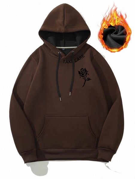 men's hoodies & sweatshirts men letter & floral print kangaroo pocket thermal lined drawstring hoodie 52tn#, Black
men's hoodies & sweatshirts men letter & floral print kangaroo pocket thermal lined drawstring hoodie 52tn#, Black