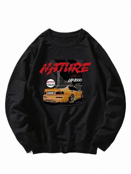 men's hoodies & sweatshirts romwe guys car and letter graphic sweatshirt z3vn#, Black
men's hoodies & sweatshirts romwe guys car and letter graphic sweatshirt z3vn#, Black