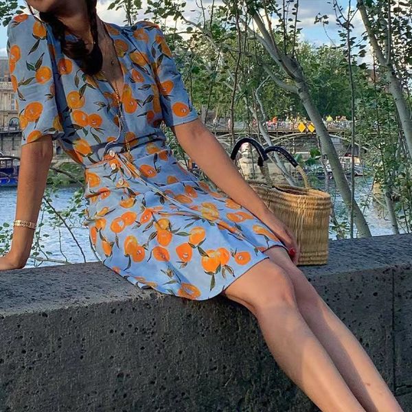 casual dresses designer fadan ro home 22 summer floral orange print bandage dress v-neck short sleeve wrap chiffon tea break skirt, Black;gray
casual dresses designer fadan ro home 22 summer floral orange print bandage dress v-neck short sleeve wrap chiffon tea break skirt, Black;gray