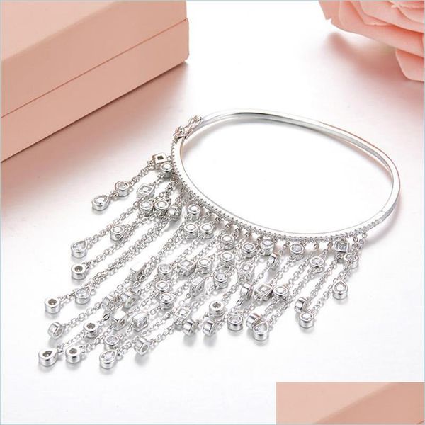 bangle bangle fashion brand design crystal embellished sterling sier bangles fl of zircon tassel bracelet for women girls jewelry dro dhhfy, Black
bangle bangle fashion brand design crystal embellished sterling sier bangles fl of zircon tassel bracelet for women girls jewelry dro dhhfy, Black