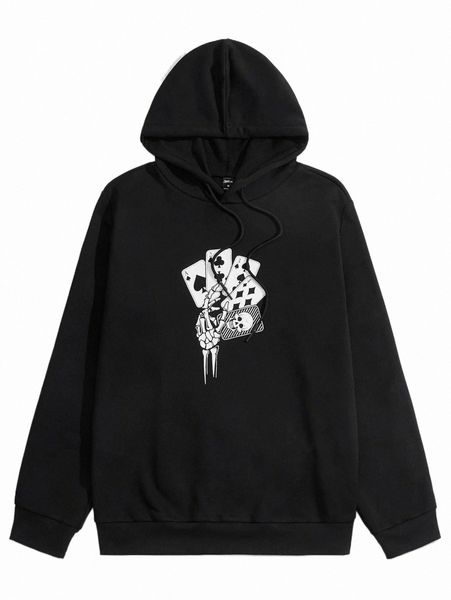 men's hoodies & sweatshirts men skull & play cards print drawstring hoodie g6xb#, Black
men's hoodies & sweatshirts men skull & play cards print drawstring hoodie g6xb#, Black