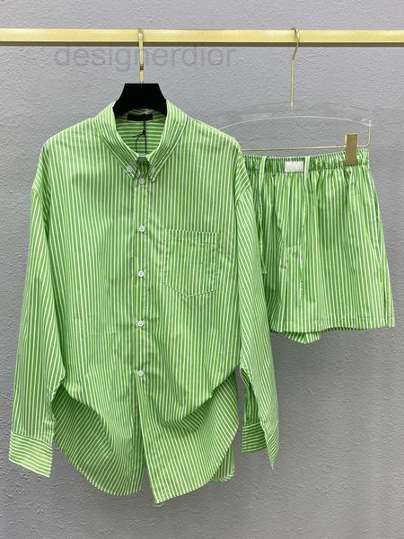 women's tracksuits designer fresh green stripe irregular long sleeve loose shirt elastic waist versatile casual shorts foreign style su, Gray
women's tracksuits designer fresh green stripe irregular long sleeve loose shirt elastic waist versatile casual shorts foreign style su, Gray