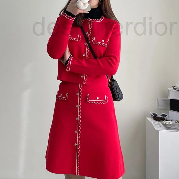 women's sweaters designer fadan 2022 spring red knitted coat high waist skirt women's small fragrance celebrity style and fashion, White;black
women's sweaters designer fadan 2022 spring red knitted coat high waist skirt women's small fragrance celebrity style and fashion, White;black