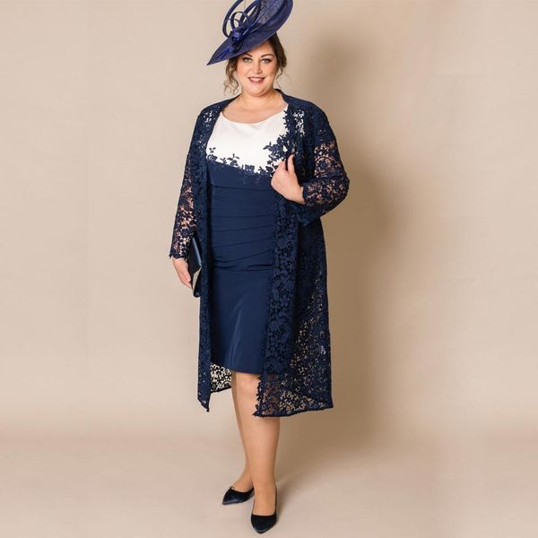 navy plus size mother of the bride dresses appliqued scoop neck evening gowns with lace long sleeves jacket knee length satin wedding guest, Black;red
navy plus size mother of the bride dresses appliqued scoop neck evening gowns with lace long sleeves jacket knee length satin wedding guest, Black;red