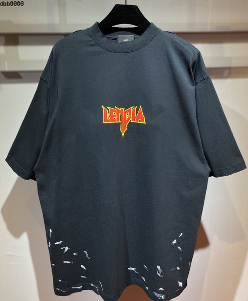 spring and summer tee version b balencaigass inkjet printing cover with holes in the head loose and casual men's and women's t-shi, White;black 
spring and summer tee version b balencaigass inkjet printing cover with holes in the head loose and casual men's and women's t-shi, White;black
