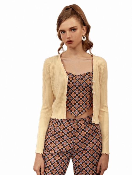 women's sweaters mod lettuce trim ribbed knit cardigan s1nu#, White;black
women's sweaters mod lettuce trim ribbed knit cardigan s1nu#, White;black