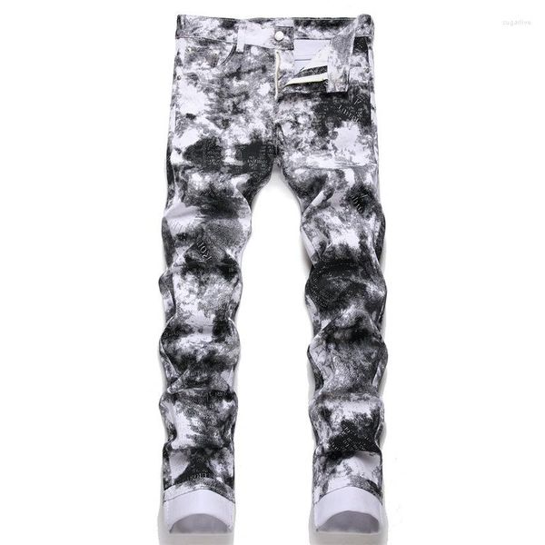men's jeans men letters embossed fashion digital print stretch denim pants tie and dye white gray slim tapered trousers, Blue
men's jeans men letters embossed fashion digital print stretch denim pants tie and dye white gray slim tapered trousers, Blue