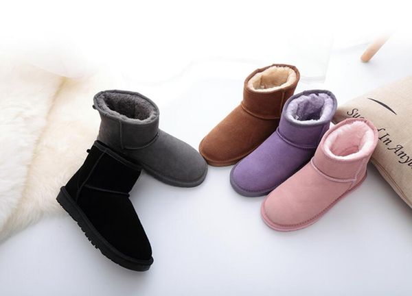 2022 sell winter classic short mini snow boot women popular genuine leather boots fashion women's snow boots size us4-us14, Black