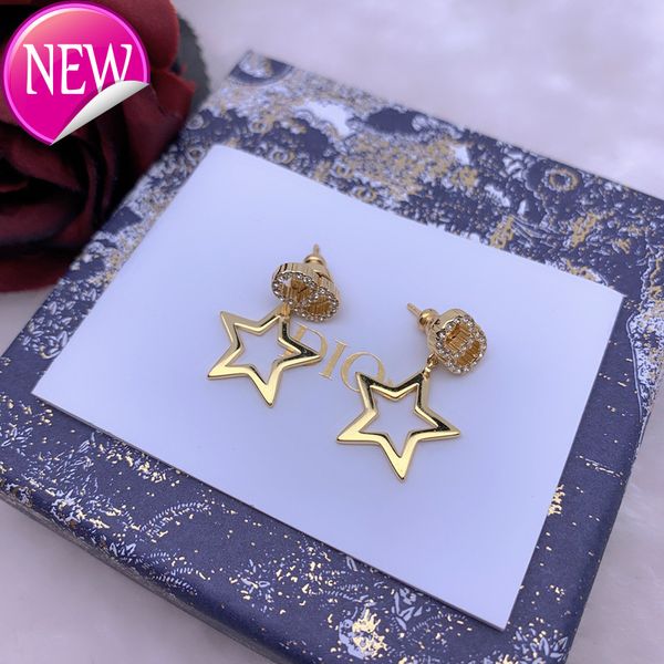 luxury brand design earrings d family / di cd star earrings with diamond star net red classic high-end version brass silver needle, Golden;silver
luxury brand design earrings d family / di cd star earrings with diamond star net red classic high-end version brass silver needle, Golden;silver