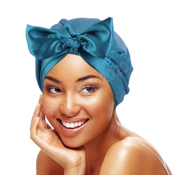 bowknot silky stain turban night sleeping cap solid hair care elastic bonnet with head tie band for women shower make up hat, Blue;gray
bowknot silky stain turban night sleeping cap solid hair care elastic bonnet with head tie band for women shower make up hat, Blue;gray