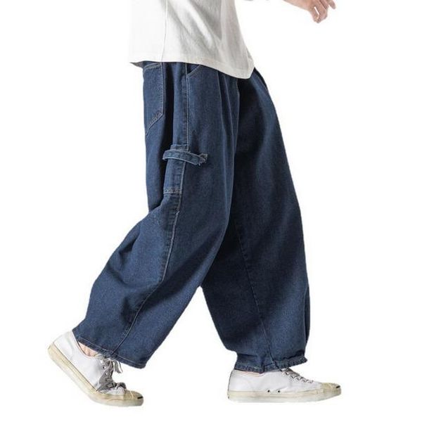 men's pants fall/winter men plus-size japanese style denim slacks overalls wide-leg straight pants with floor length harlan, Black
men's pants fall/winter men plus-size japanese style denim slacks overalls wide-leg straight pants with floor length harlan, Black