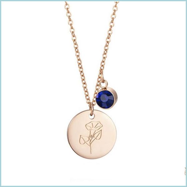pendant necklaces shiny birthstone 12 months flower necklace dainty rose gold coin engraved stainless steel pendant necklace nanashop dh0a6, Silver
pendant necklaces shiny birthstone 12 months flower necklace dainty rose gold coin engraved stainless steel pendant necklace nanashop dh0a6, Silver