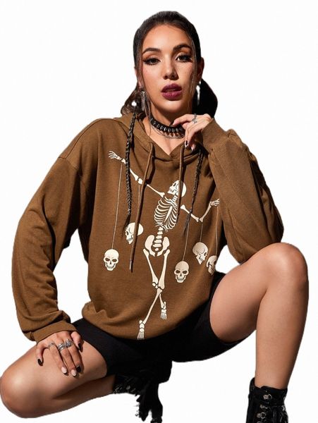 women's hoodies & sweatshirts skull print drop shoulder drawstring hoodie z5wd#, Black
women's hoodies & sweatshirts skull print drop shoulder drawstring hoodie z5wd#, Black