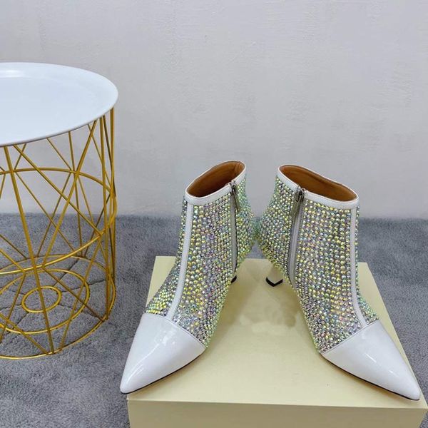 the latest winter high-quality women's boots 6.5cm calfskin imported diamond shoes special for weddings 35-41, Black
the latest winter high-quality women's boots 6.5cm calfskin imported diamond shoes special for weddings 35-41, Black