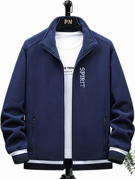 men's jackets men letter embroidery striped trim zipper fleece jacket y8qq#, Black;brown
men's jackets men letter embroidery striped trim zipper fleece jacket y8qq#, Black;brown