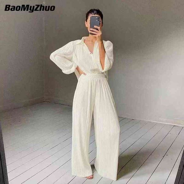 women's two piece pants spring autumn two piece wide leg pant suits 2021 women tracksuit sets casual single breasted female turn down c, White
women's two piece pants spring autumn two piece wide leg pant suits 2021 women tracksuit sets casual single breasted female turn down c, White