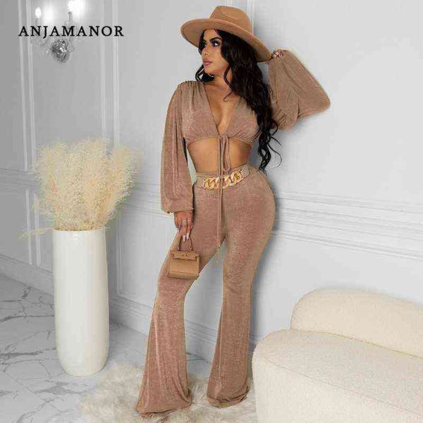 women's two piece pants anjamanor knitted two piece set lantern sleeve crop and flare pants suit 2021 fashion fall winter outfits d6-ea, White
women's two piece pants anjamanor knitted two piece set lantern sleeve crop and flare pants suit 2021 fashion fall winter outfits d6-ea, White