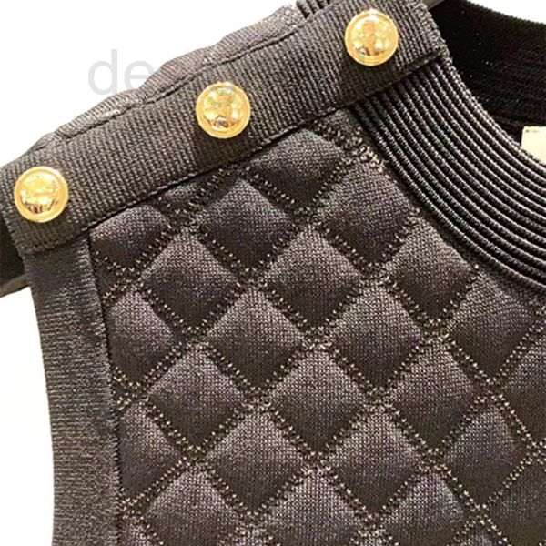 casual dresses designer fadan autumn winter round neck gold button decorative sleeveless diamond mesh knitted dress uci8, Black;gray
casual dresses designer fadan autumn winter round neck gold button decorative sleeveless diamond mesh knitted dress uci8, Black;gray