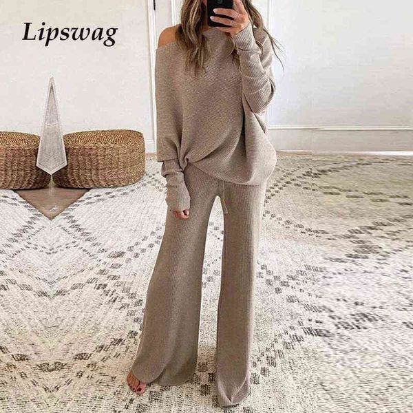 women's two piece pants elegant solid color women 2 piece sets 2020 winter fashion off shoulder o-neck pullover and loose long pants su, White 
women's two piece pants elegant solid color women 2 piece sets 2020 winter fashion off shoulder o-neck pullover and loose long pants su, White